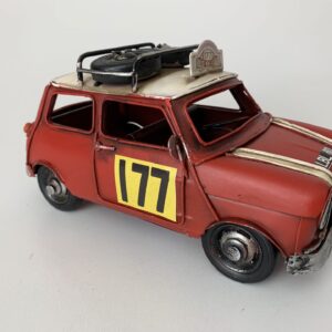 Decoratieve Mini Cooper Monte Carlo blik Rood 23 x 11 x 10cm