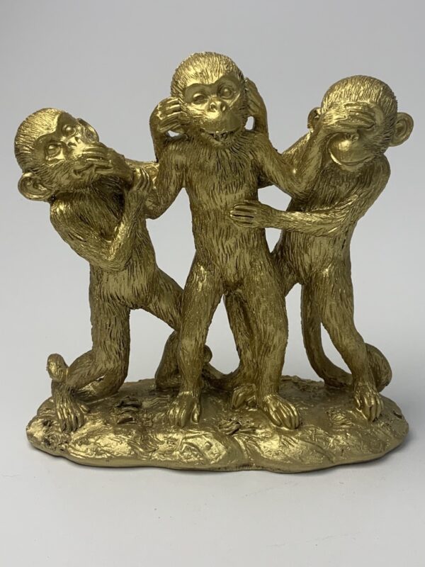 Set gouden aapjes "horen, zien en zwijgen" - Afbeelding 2