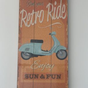 Wandbord scooter Retro ride look "sun & fun" Groot