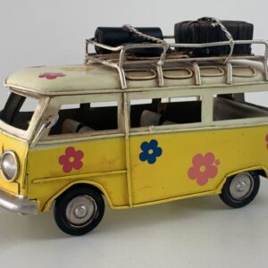Retro Bus  flower power geel