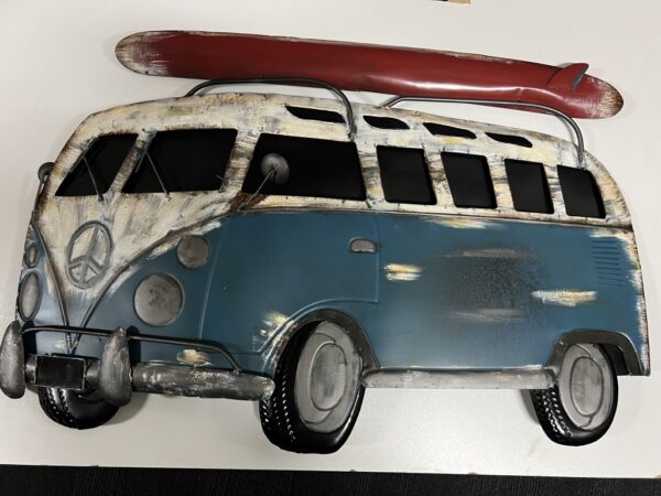 Metalen bus bord blauw 110 cm groot - Afbeelding 5