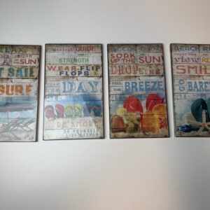 Set 4 leuke wandborden 25 x 15 x 1cm Vrolijke set van 4 Houten mdf wandborden?