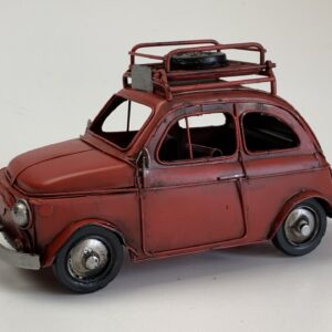 Fiat 500 retro / vintage Look Rood met foto lijstje metaal