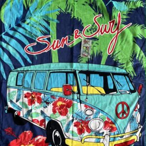 Strandlaken met hippie bus, handdoek, badlaken
