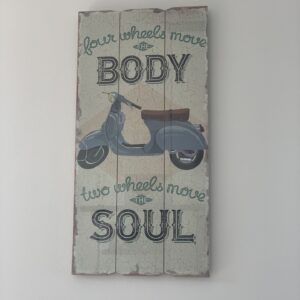 Wandbord scooter Retro ride  "Body Soul" Groot