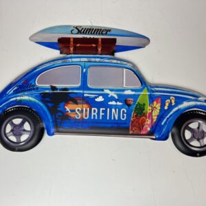 Metalen kever wandbord "Surfing"