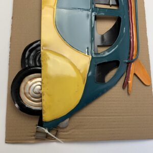2 cv metalen wandbord ( lelijke eend ) Blauw / Geel