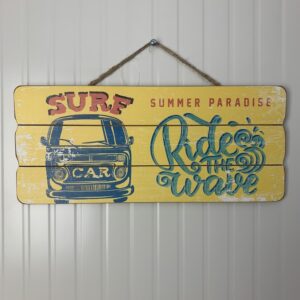 Houten wandbord Retro Bus t2 Look Summer paradise