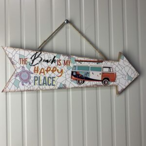 Wandbordje Retro bus vwt2 look Surfing