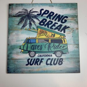 Houten wandbord Spring break surf club