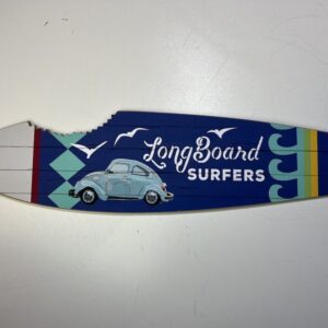 Houten surfplank wandbord longboard surfers 60cm