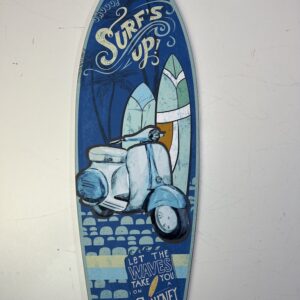 Houten surfplank wandbord surf's up Vespa look groot