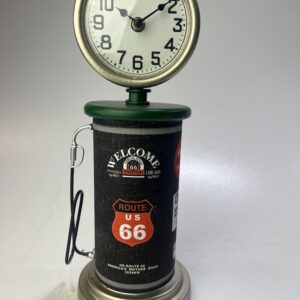 Retro Route 66 benzinepomp bureauklok Groen metaal