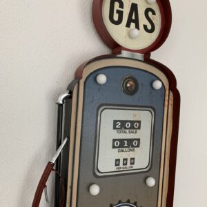 Metalen wandbord oude Benzinepomp Look met Led verlichting groot  Gas