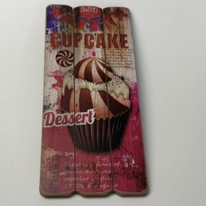 Wandbordje sweet cup cake dessert roze
