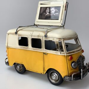 Retro Bus Metalen busje met foto lijstje 23 x 10 x 17 cm