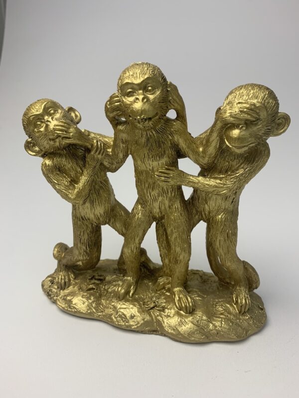 Set gouden aapjes "horen, zien en zwijgen" - Afbeelding 3