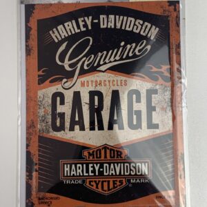 Harley Davidson Garage Metalen Postcard