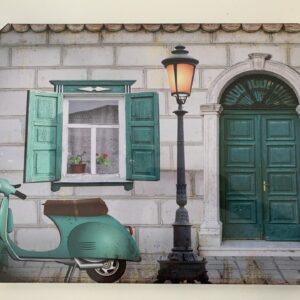 Canvas met led Vespa groen