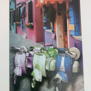 Metalen wandbord met 3 scooters