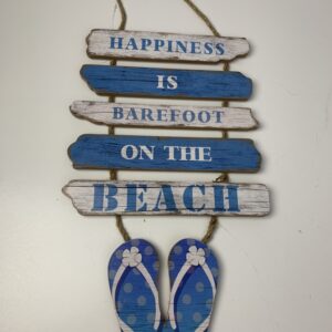 Tuinbord "BeacTuinbord "Beach" blauw met flipflops"
