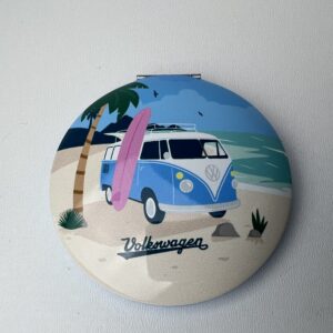 Make Up Spiegeltje Compact Volkswagen Busje VW T1 Explore More & The Waves are Calling - 6,5cm