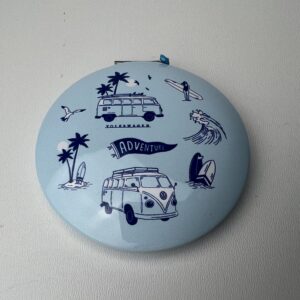 Make Up Spiegeltje Compact Volkswagen Busje VW T1 Explore More & The Waves are Calling - 6,5cm