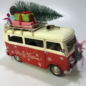 Retro Kerst Bus Rood