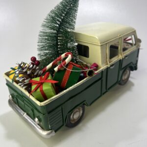Retro Kerst Pick up Truck groen