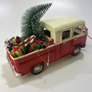 Retro Kerst Pick up Truck rood
